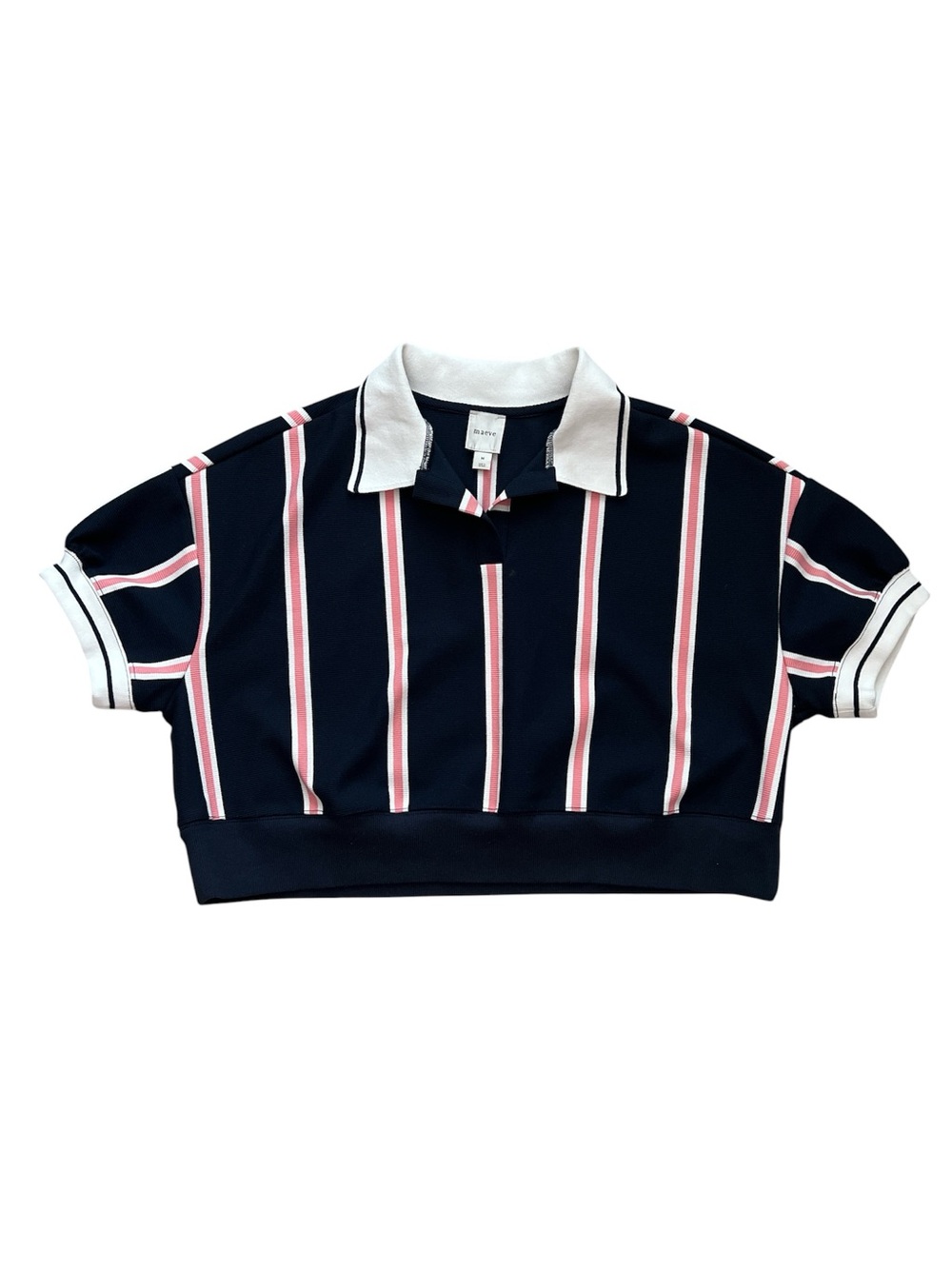 Anthropologie Maeve Sporty Polo Shirt SZ M